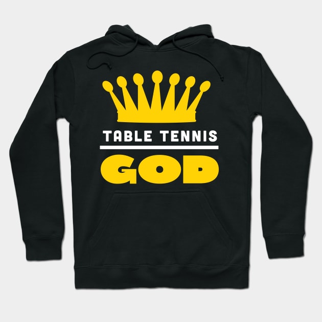 Table Tennis God (white) Hoodie by nektarinchen